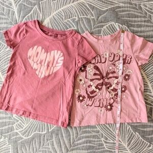 Bundle of 2 Carter's & Cotton on Kids 100% Cotton Girl T-Shirts